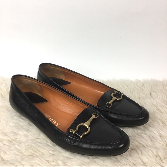 Burberry pointed toe loafer flats brass buckle - Picture 3 of 8